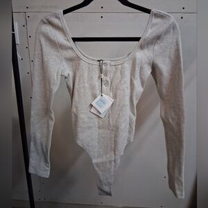 ByEgreis Gray Long Sleeve Bodysuit